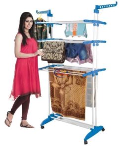 3Layer Cloth Rack with Wheel I Three Layer Clothes Rack I 3 Tier Clothes Rack I Blue Enfield-bd.com