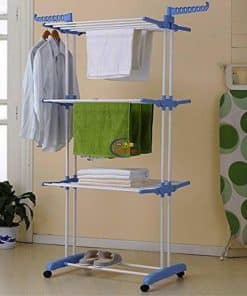3Layer Cloth Rack with Wheel I Three Layer Clothes Rack I 3 Tier Clothes Rack I Blue Enfield-bd.com