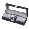 6_Slot Watch Organizer Holder Box with Glass Lid Enfield-bd.com