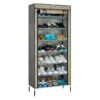 7Layers Shoe Rack Heathered_Gray with Dustproof Cover Enfield-bd.com