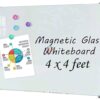4×4 Feet Crystal-Glass Whiteboard 6mm Enfield-bd.com