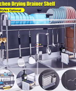 Kitchen & Dining Tools & Home Improvement ADJUSTABLE MOBILE KITCHEN SHELF Dish Rack 304 Stainless Enfield-bd.com