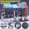 Kitchen & Dining Tools & Home Improvement ADJUSTABLE MOBILE KITCHEN SHELF Dish Rack 304 Stainless Enfield-bd.com