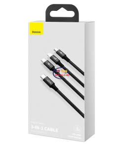 Gadget BASEUS PD 20W RAPID SERIES 3-IN-1 Fast Charging Data Cable Enfield-bd.com