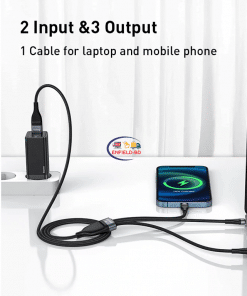 Gadget BASEUS TWO-FOR-THREE FAST Charging Data Cable Flash Series Enfield-bd.com