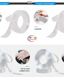 Household Supplies Home & Living Strong Nano Magic Tape 1meter Transparent Double Sided Washable No Trace Scotch Enfield-bd.com