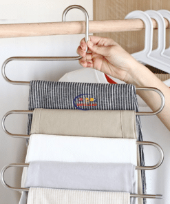 Household Supplies Home & Living 5 Layers Pant and Cloth Hanger S Shape Stainless Steel | High Quality Enfield-bd.com
