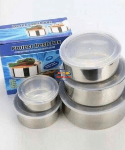 Household Supplies Kitchen & Dining 5in1 Food Container Bowl Set SS Box Circle Shaped Lunch Box Portable Enfield-bd.com