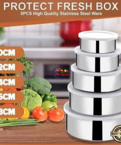 Household Supplies Kitchen & Dining 5in1 Food Container Bowl Set SS Box Circle Shaped Lunch Box Portable Enfield-bd.com 