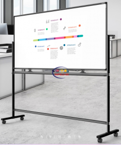 Foreign Whiteboard with Stand Double Sided Magnetic Whiteboard With Stand 36×70″ 3×6 Feet Mobile With 4 Wheel Reversible Black Frame | Deli Enfield-bd.com