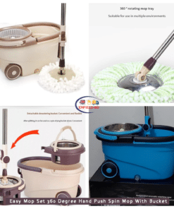 Household Supplies Home & Living Easy Mop Set 360 Degree Hand Push Spin Mop With Bucket Enfield-bd.com 