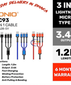 Gadget LDNIO LC-93 3in1 High Quality 3.4a Fast Charging Data Cable Enfield-bd.com