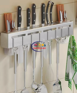 Household Supplies Kitchen & Dining Multi-Functional Knife Holder with Spoon Rack | SS Steel Enfield-bd.com