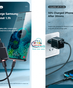 Gadget USAMS US-CC140 T42 25W SUPER SI PD CHARGER WITH DATA CABLE Enfield-bd.com