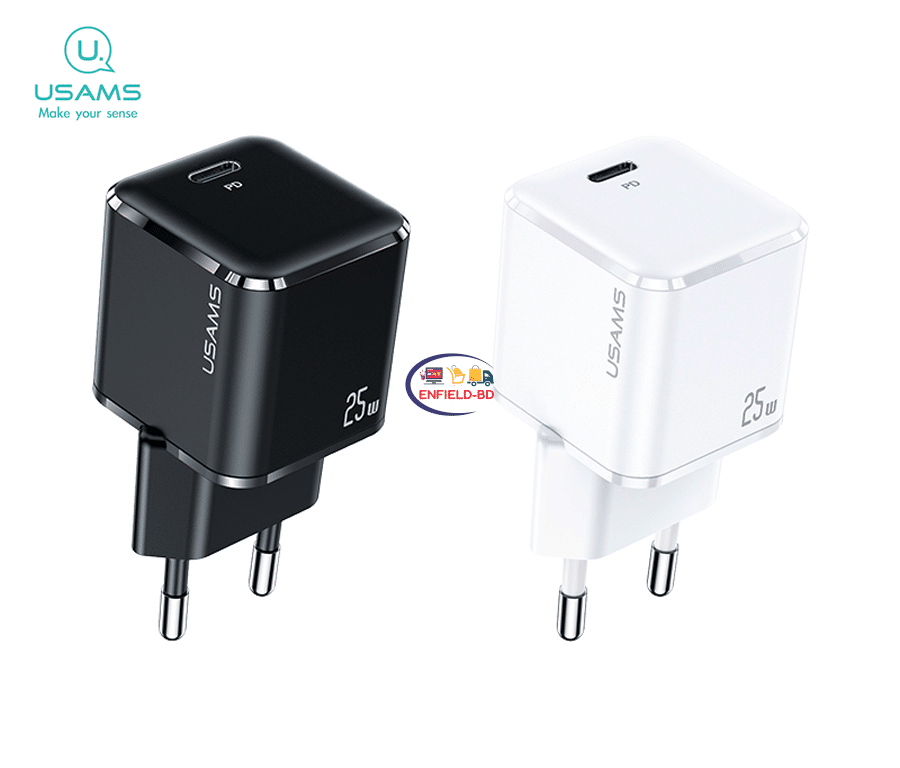 Gadget USAMS US-CC140 T42 25W SUPER SI PD CHARGER WITH DATA CABLE Enfield-bd.com