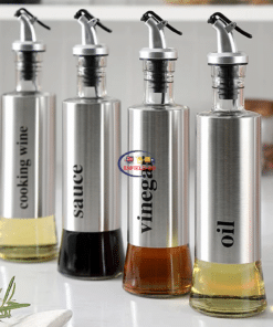 Kitchen & Dining Leak-proof Oil Bottle | 300ml Stainless Steel Oil Dispenser Bottle Oil Pot Olive Oil Vinegar Sauce Kitchen Tool Enfield-bd.com 