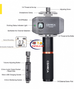 Camera & Photo Comica CVM-WS50H Wireless Handheld Microphone Bundle for Smartphones Enfield-bd.com