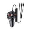 Enfield-bd.com Gadget Charger & Adapter USAMS 3.4A Dual USB LED Digital Display Car Charger With 3 in 1 Cables For iPhone Android