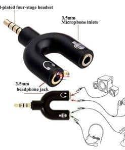 Enfield-bd.com Gadget 3.5mm Mic Audio Jack to Headphone Microphone Y Splitter Cable Converter Adapter for Most Smartphones 