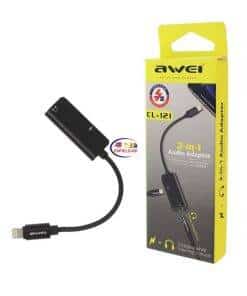 Enfield-bd.com Gadget AWEI CL-121 Adapter to Aux 3.5mm Type-C Charge Port Mobile Phone Headphone Connector Transfer For iPhone iPad 