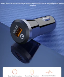 Awei C-825 18W Mini Phone Car Charger USB Ualcomm Quick Charge For iPhone 12 Xiaomi Huawei Universal  Device