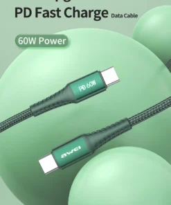 Awei CL-111T PD 60W Type-C To USB -C Phone Charge Cables