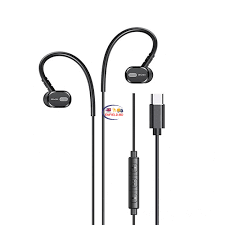 Enfield-bd.com Gadget Awei TC-6 Wired Earphone Ear Hook For Phone Type-C Jack Stereo Deep Bass Sport Earbuds With Microphone Button Control 1.2m 