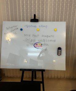 1.5×1.5 Feet Black Magnetic Glass Whiteboard Frameless Dry Erase Magnetic Glass Whiteboard