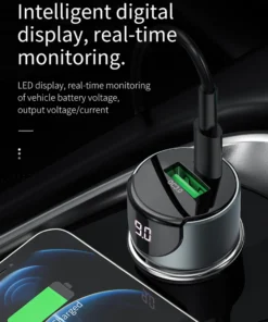 Alternative view of Hoco PD20W Car Charger Quick Charge QC3.0 Fast Charging For iPhone 12 Portable Dual Port USB Type C Car Charge