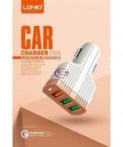 Enfield-bd.com Charger & Adapter LDNIO C702Q Car Charger Qualcomm QC 3.0 Fast Charging 5.1A 3USB Ports Adapter Universal