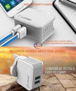 Enfield-bd.com Charger & Adapter LDNIO Dual USB Charger Adapter White Micro Type C Charge Cable