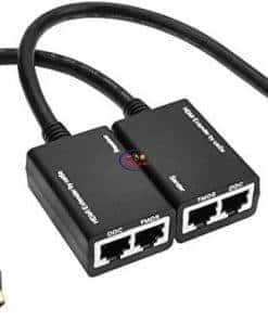 Enfield-bd.com Gadget Portable HDMI to RJ45 Extender 2Pcs HDMI to 3D 1080P RJ45 Cat5e/6 LAN Ethernet Balun Extender Repeater Adapter 480i up to 1080p 