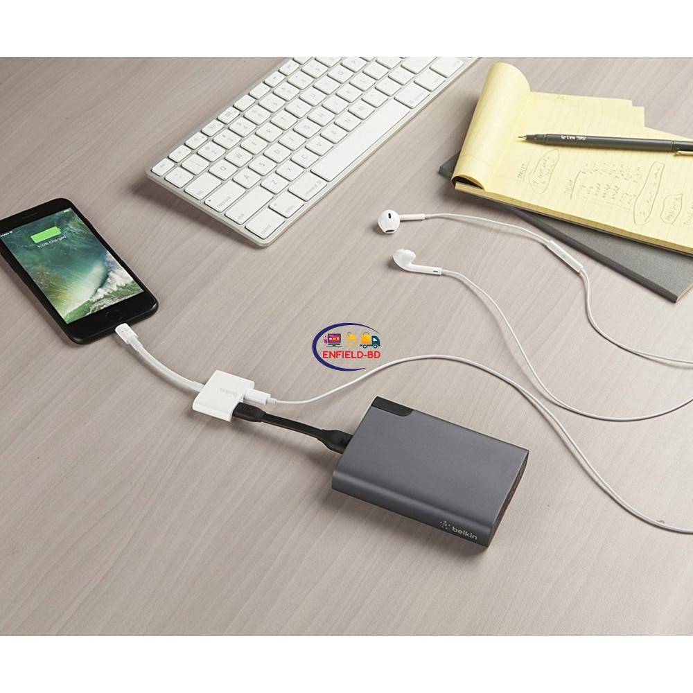 Gadget Cases & Screen Protector Belkin Audio+Charge Rockstar MFi-Certified 8pin Adapter Cable for iPhone X 8 7 Plus 6s for EarPods Headset F8J198BT Enfield-bd.com