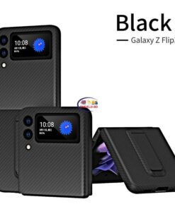 Cases & Screen Protector Galaxy Z Flip3 Silm Aramid Fiber Case for Samsung Galaxy Z Flip 3 5G Ultra-Thin Matte Carbon Fiber Phone Case with Kickstand Enfield-bd.com 