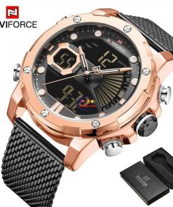Health & Household Personal Care NAVIFORCE NF9172 Men Watch Quartz Digital Male Clock Military Sport Stainless Steel Enfield-bd.com