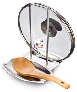 Enfield-bd.com Health & Household Kitchen & Dining Kitchen Accessories Stainless Steel Pot Lid Shelf Kitchen Organizer Pan Cover Lid Rack Stand Sponge Spoon Holder Dish Rack 
