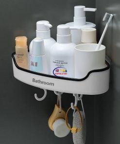 Enfield-bd.com Health & Household Kitchen & Dining Bathroom Shelf with Towel Hanger and Storage Rack 