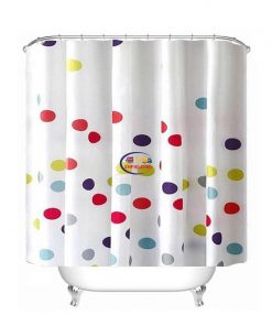 Enfield-bd.com Home & Living Waterproof Shower Curtain Colorful Polka Dots Fabric Shower Curtains Polyester Waterproof Bathroom Shower Curtain Modern Bath Curtain With Hooks