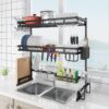 Enfield-bd.com Health & Household Kitchen & Dining Double Layer High Quality Sink Rack 2 Layer Kitchen Sink Rack Stainless Steel Bowl Plate Dish Rack Drainer Sponge Sink Storage Shelf Kitchen Organizer