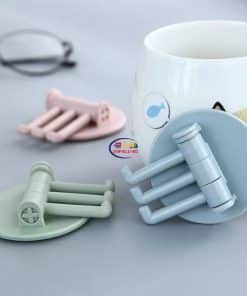 Enfield-bd.com Home & Living 3Pcs Set Round Sticky Hook Self-Adhesive Holder For Key Tools Spatula Hanging Organizer Plastic Bathroom Storage Hanger Hooks