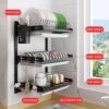 Health & Household Kitchen & Dining 3Tier Stainless Steel Kitchen Dish Rack Plate Cutlery Cup Dish Drainer Drying Rack Wall Mount Kitchen Organizer Storage Holder Enfield-bd.com
