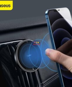 Enfield-bd.com Bike & Car Home & Living Baseus Magnetic Car Phone Holder For iPhone Apple 12 Mobile phone 360 Rotation Air Vent Center Consoles Stand Mount Auto Holder 