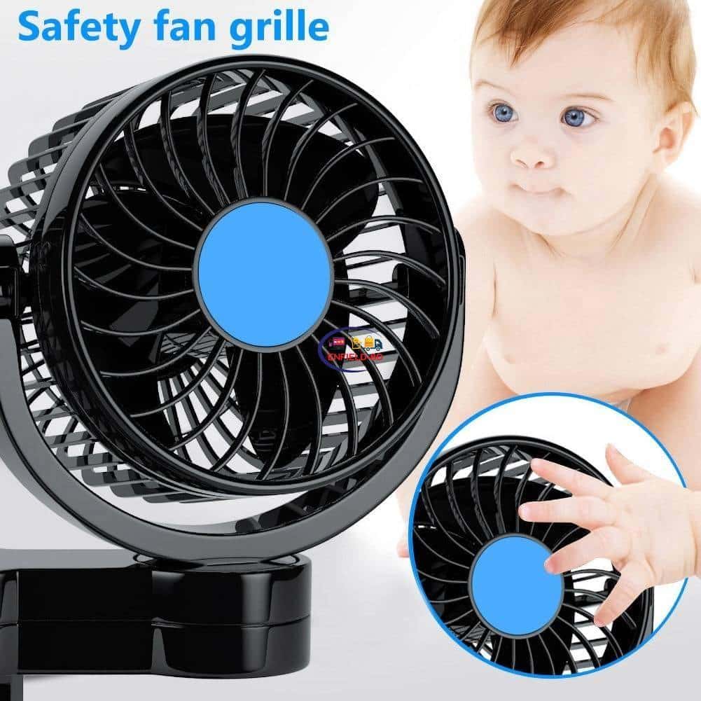 Enfield-bd.com Bike & Car Home & Living 12/24V Dual Head Adjustable Wind Summer Car Truck Rotatable Clip Cooling Fan Summer Heat-relief Fun Auto Car Accessories