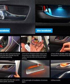 Enfield-bd.com Bike & Car Home & Living 4Pcs/Set LED Car Inner Bowl Light Decorative Lights Universal Auto Atmosphere Lamp Armrest Interior Door Handle Lighting