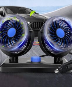Enfield-bd.com Bike & Car Home & Living Auto Dual Fan For Car Auto Interior Accessories 360 Degree-Round Cooling Accessories Swing Fan Ventilation Board Summer 12V 24V 