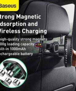 Enfield-bd.com Bike & Car Home & Living Baseus Car Fan Car Back Seat Fan Auto Cooling Fan 360 Degree 1000mAh Portable Cooler Air Use Desktop Fan Two Grade Wind Speed