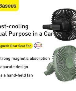 Enfield-bd.com Bike & Car Home & Living Baseus Car Fan Car Back Seat Fan Auto Cooling Fan 360 Degree 1000mAh Portable Cooler Air Use Desktop Fan Two Grade Wind Speed