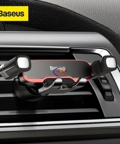 Enfield-bd.com Bike & Car Home & Living Baseus Lateral Gravity Car Mount Holder For Phone in Car Air Vent Mount Holder Stand for iPhone 12 Air Vent Mount Cell Phone Support 