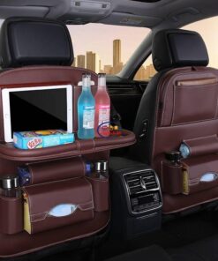 Enfield-bd.com Bike & Car Home & Living Car Seat Back Organizer Pu Leather Pad Bag Car Storage Organizer Foldable Table Tray Travel Storage Bag Auto Accessories 