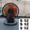 Enfield-bd.com Bike & Car Home & Living Electric Car Fan 3 Speed Dual Head Car Auto Cooling Air Circulator Fan for van SUV RV Boat Auto Vehicles Summer